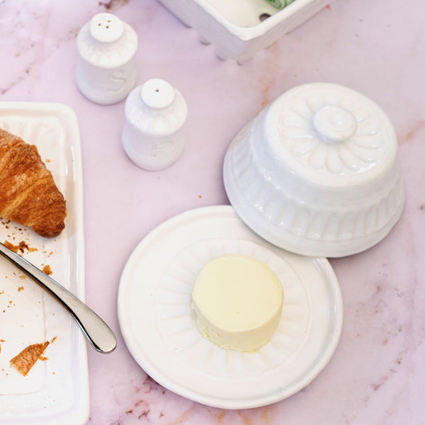 Vietri Pietra Serena Butter Dish - Charles Mayer