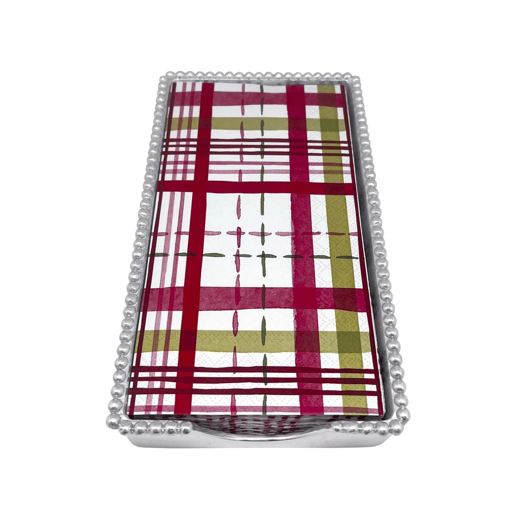 Mariposa Merry Berry Plaid Beaded Guest Towel Holder - Charles Mayer