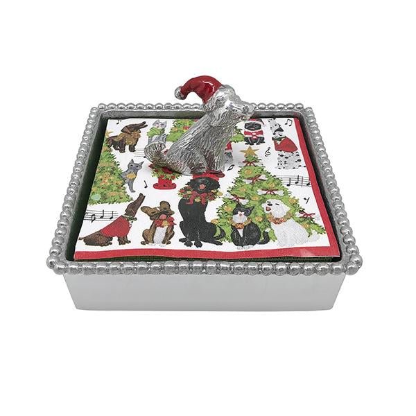 Mariposa Lab with Red Hat Beaded Napkin Box - Charles Mayer