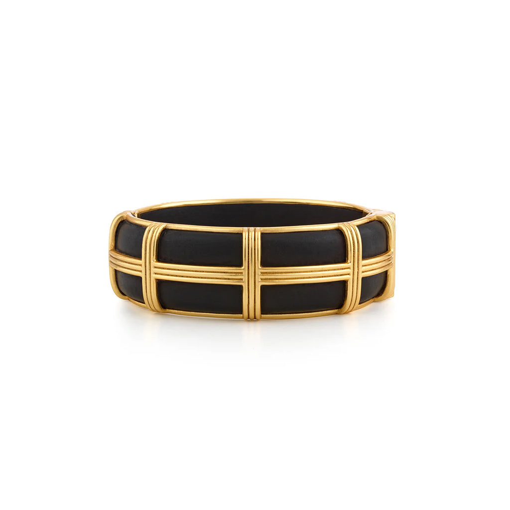 Cappucine De Wulf Gaia Ebony Hinged Bangle, S/M - Charles Mayer