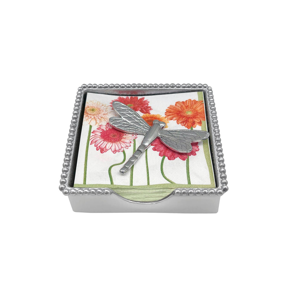 Mariposa Dragonfly Beaded Napkin Box - Charles Mayer
