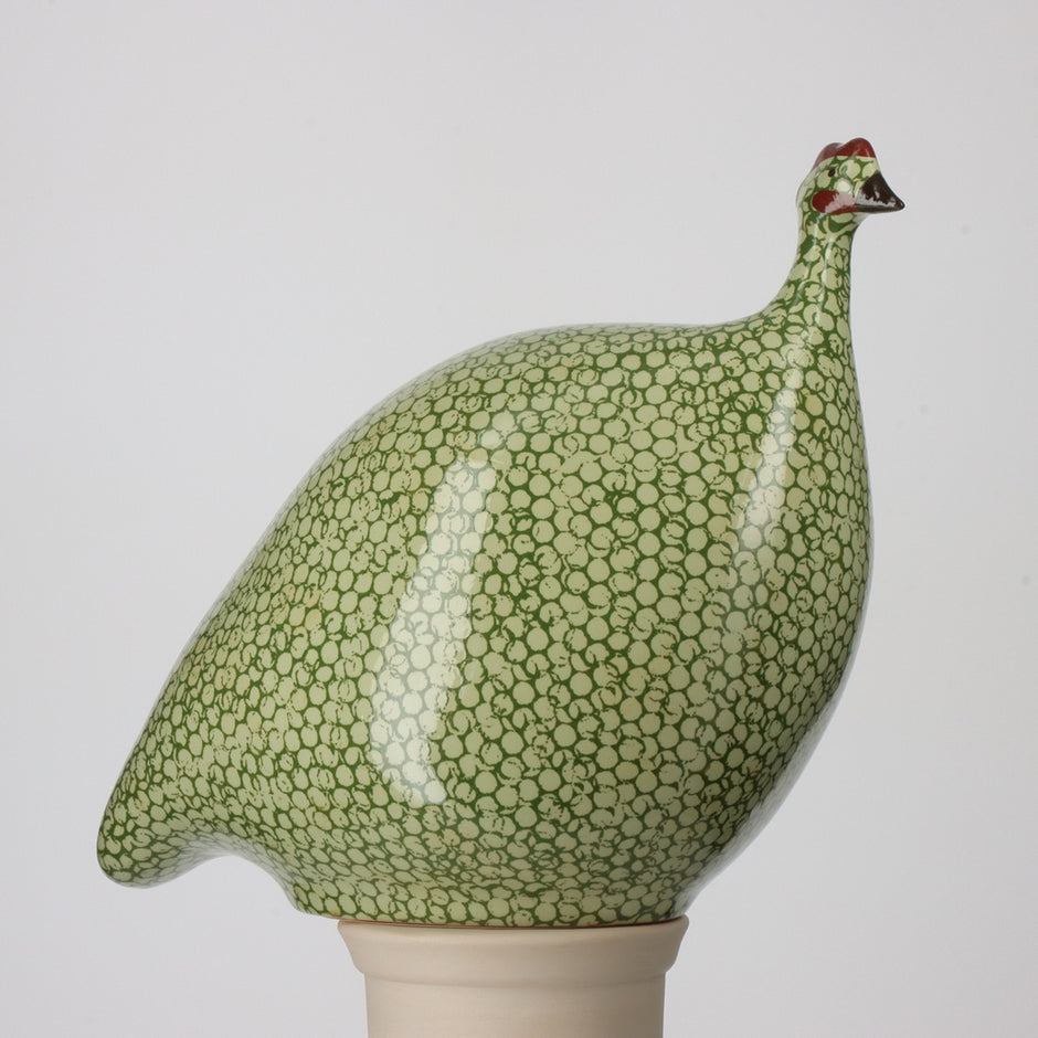 Les Ceramiques de Lussan Guinea Fowl, Green Anise Spotted Green - Charles Mayer