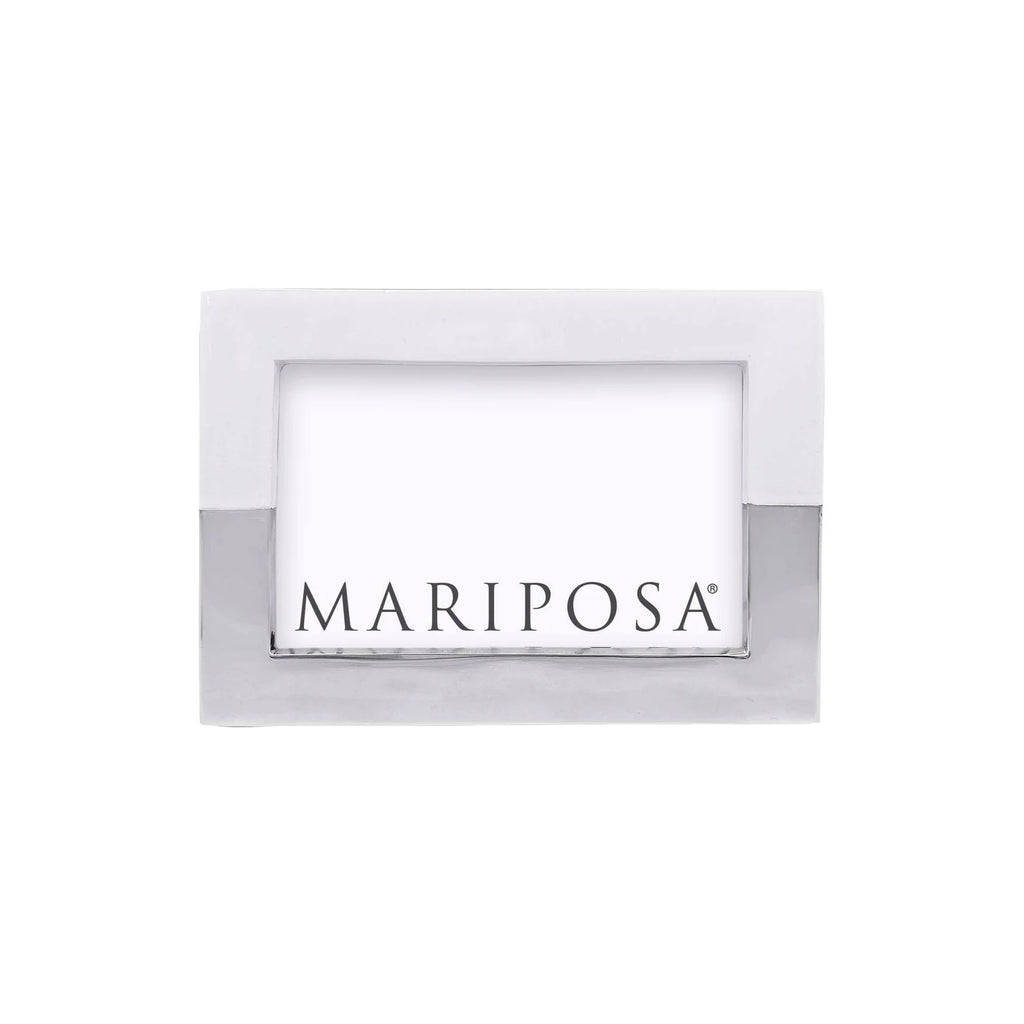 Mariposa Cutting Edge Silver & White Frame, 4*6 - Charles Mayer