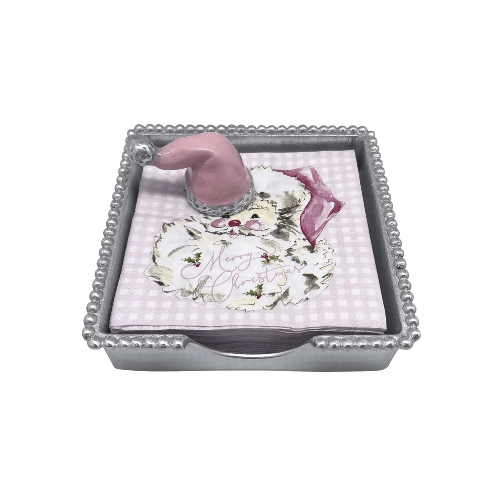 Mariposa Pink Santa Hat Napkin Box - Charles Mayer