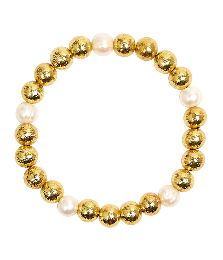 Lisi Lerch 10MM Gold and Pearl Georgia Bracelet - Charles Mayer