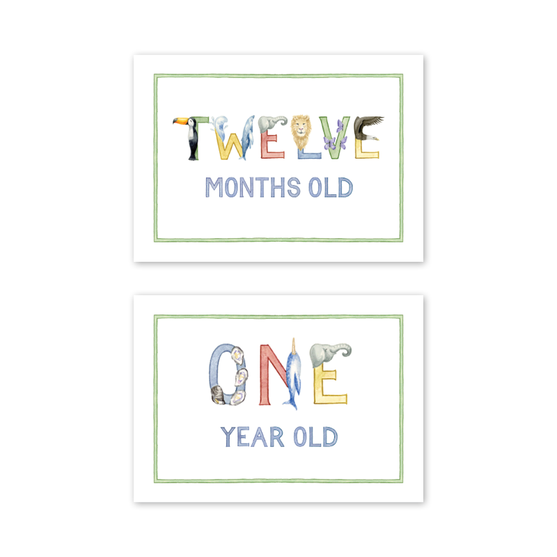 Dogwood Hill Animal Alphabet Milestone Cards, Set of 15 - Charles Mayer