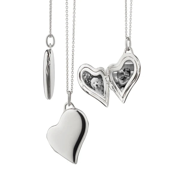 Monica Rich Kosann Sterling Silver Slim Heart Locket - Charles Mayer