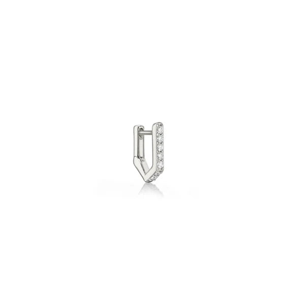 Monica Rich Kosann Sterling Huggie Earrings with White Sapphires - Charles Mayer
