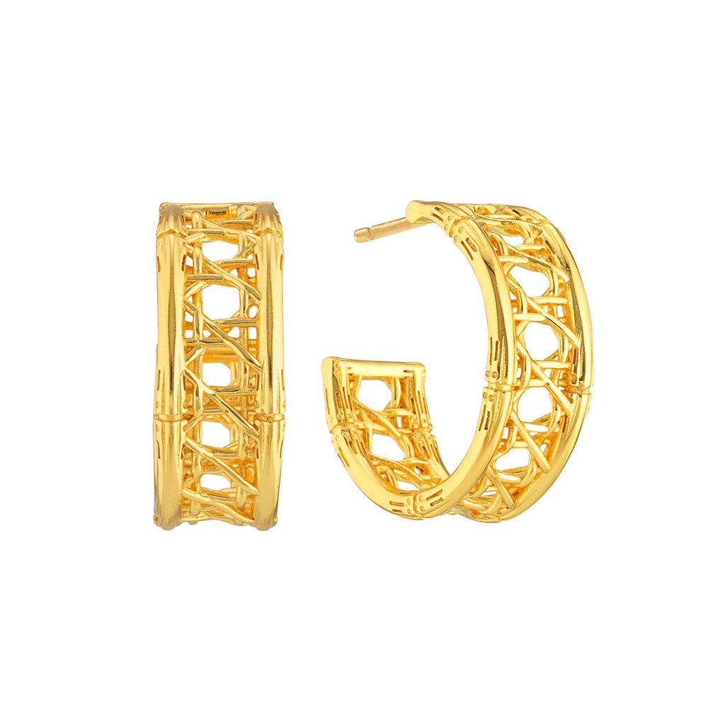 Capucine De Wulf Veranda Medium Caning Hoop Earrings - Charles Mayer