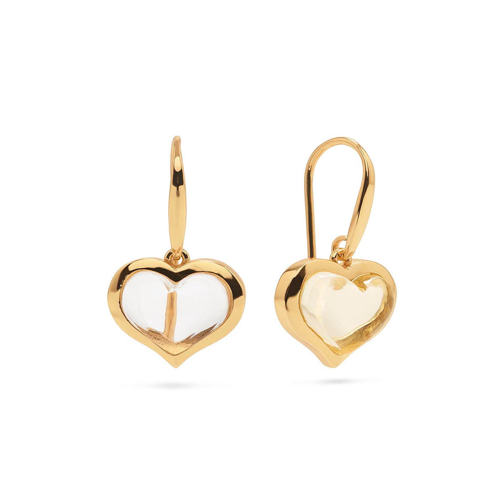 Capucine De Wulf Love Drop Earrings, Clear Quartz - Charles Mayer