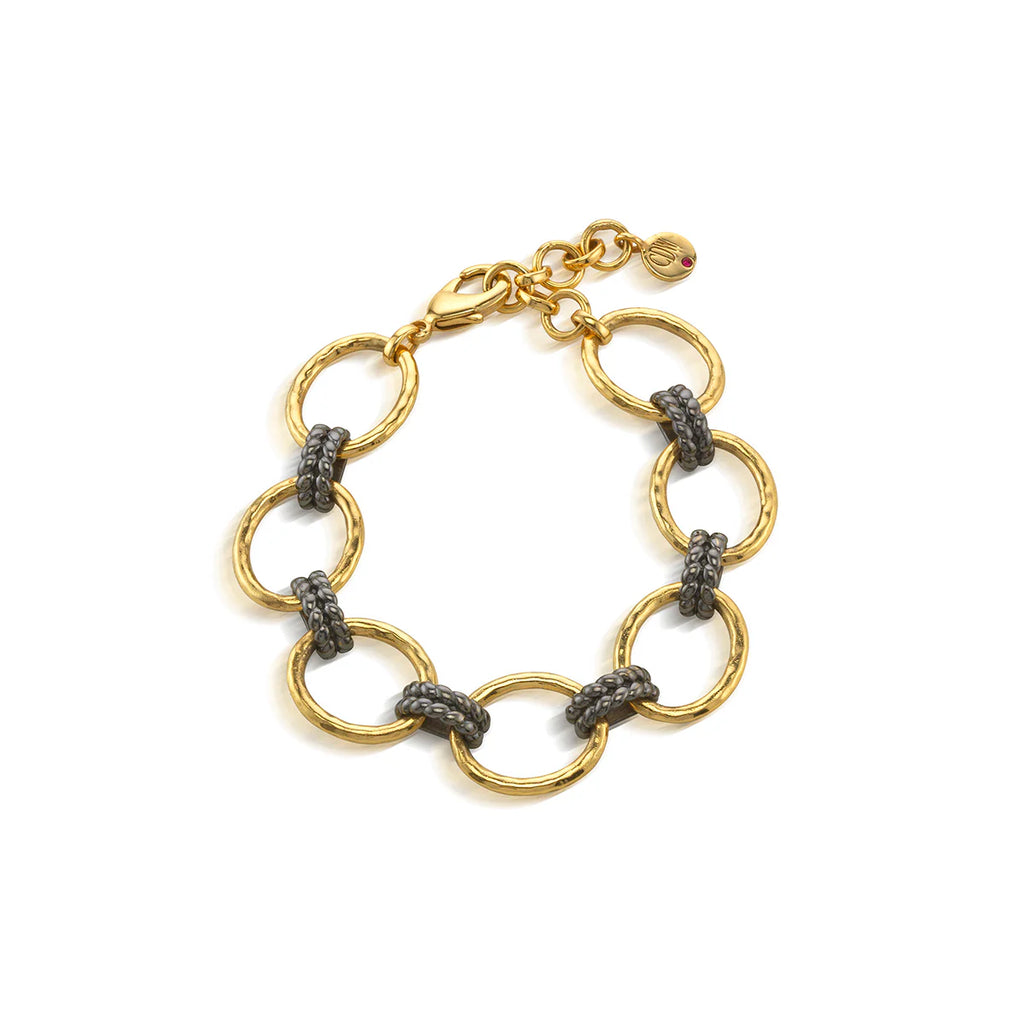 Capucine De Wulf Cleopatra Gold/Midnight Grande Link Bracelet - Charles Mayer