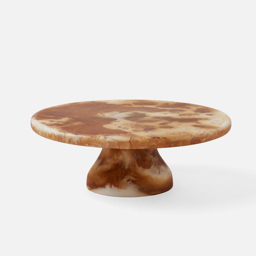 Blue Pheasant Wesley Amber Swirl Small Cake Stand - Charles Mayer