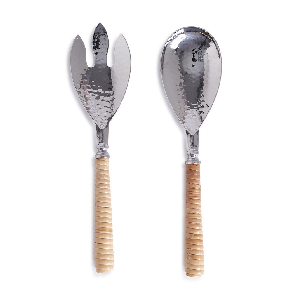 Rattan Salad Servers, Set of 2 - Charles Mayer