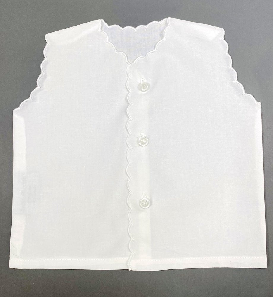Edward Boutross White Scallop Diaper Shirt - Charles Mayer