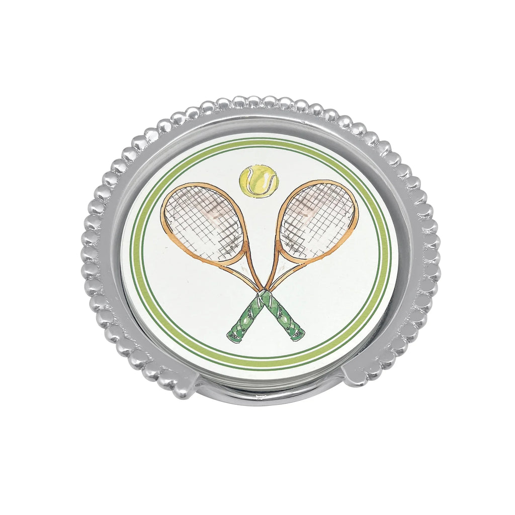 Mariposa Beaded Tennis Racquet Coaster Set - Charles Mayer