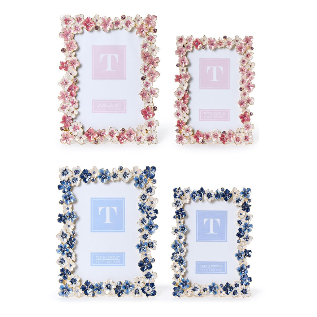 Hydrangea Enamel Flower Frame, 2 Colors, 2 Sizes - Charles Mayer
