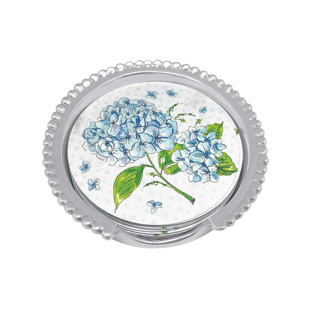 Mariposa Hydrangea Beaded Coaster Set - Charles Mayer