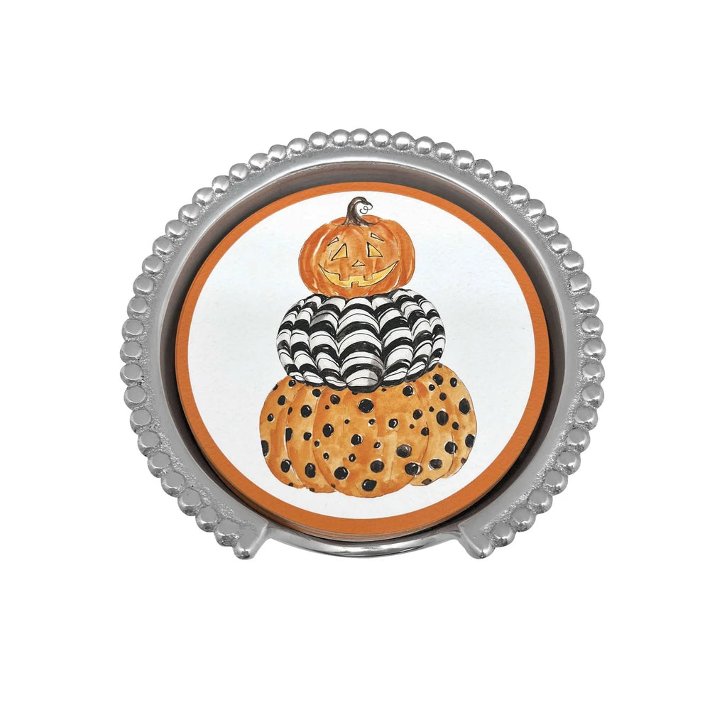 Mariposa Beaded Pumpkin Coaster Set - Charles Mayer