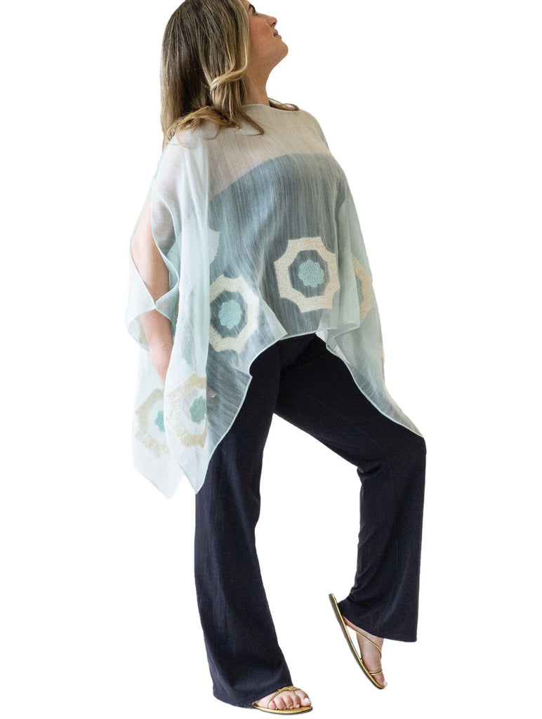 Randi & Will Tessara Ice blue Poncho - Charles Mayer