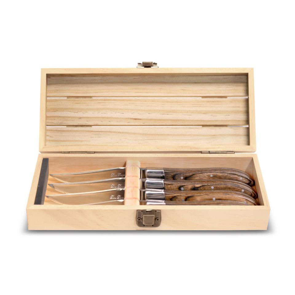 Couzon Lou Laguiole Noyer Walnut Steak Knife, Set of 4 - Charles Mayer