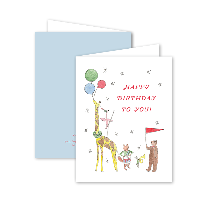 Dogwood Hill Animal Parade Birthday Single Card - Charles Mayer