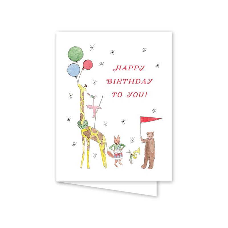 Dogwood Hill Animal Parade Birthday Single Card - Charles Mayer