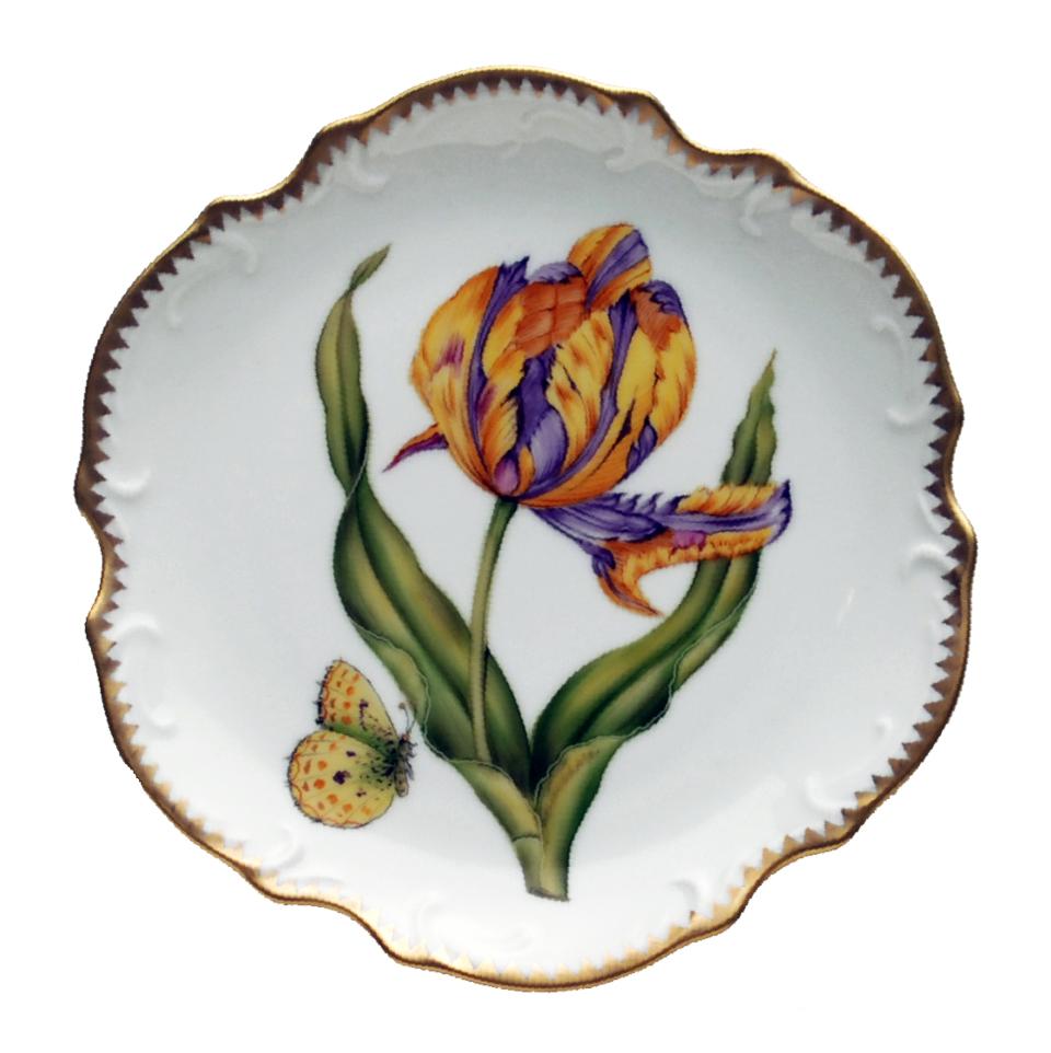 Anna Weatherley Old Master Tulip Purple And Yellow Bread & Butter Plate - Charles Mayer