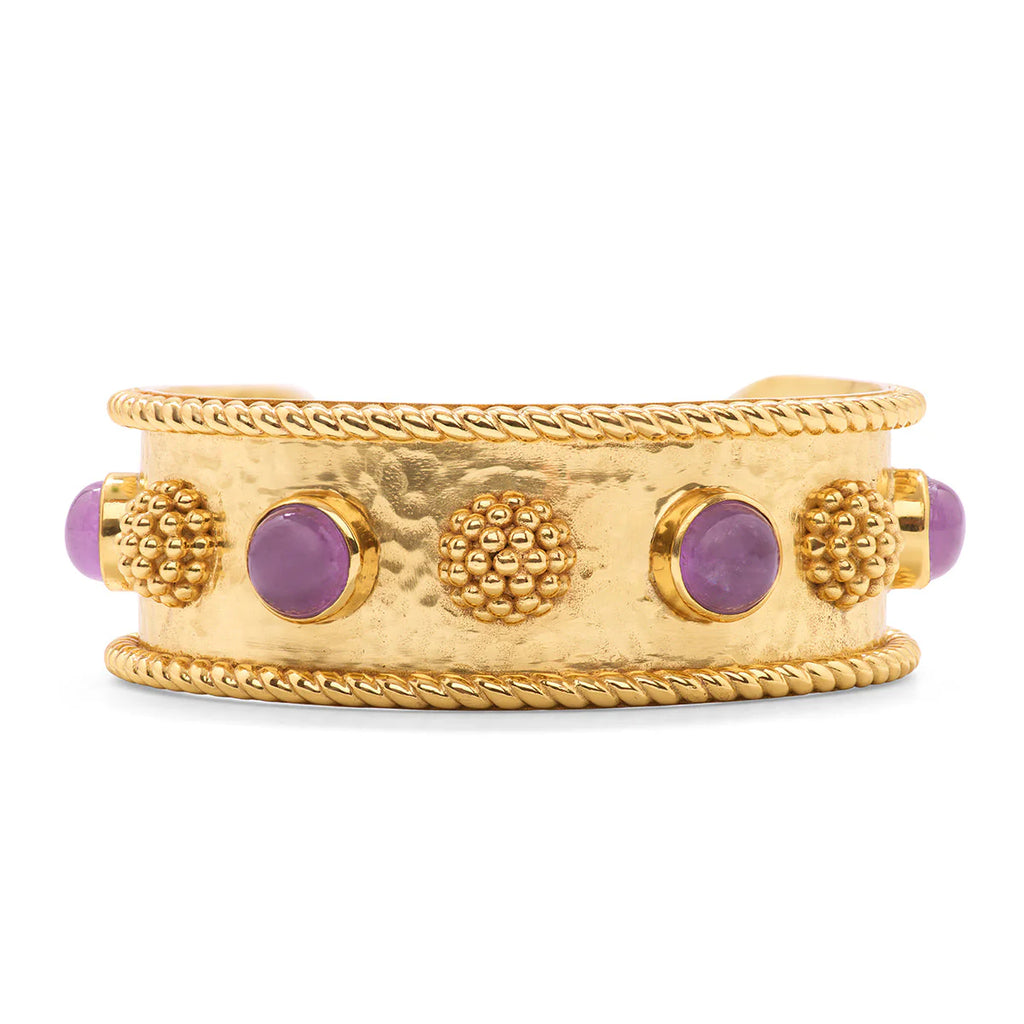 CAPUCINE DE WULF Berry Gem Cuff in Gold in Violet Jade - Charles Mayer