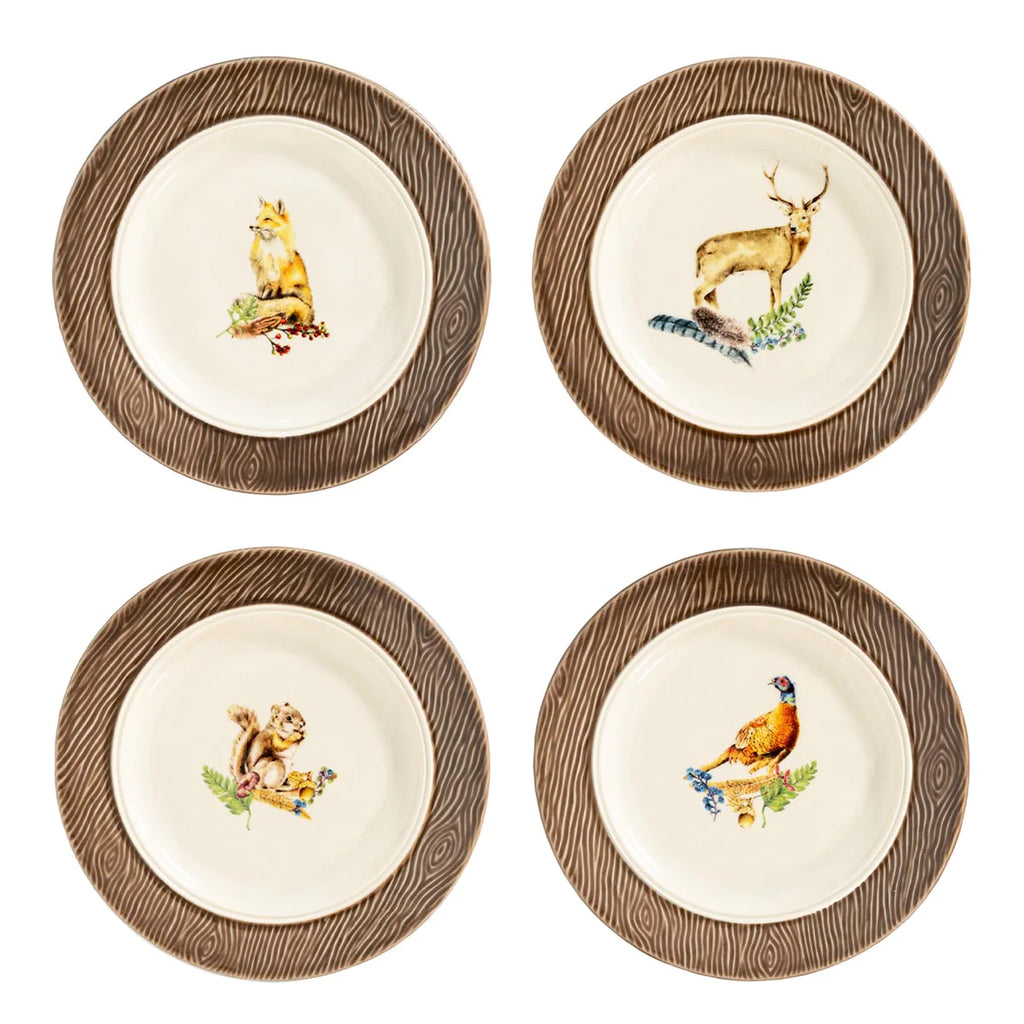 Juliska Forest Walk Assorted Animal Cocktail Plates Set of 4 - Charles Mayer