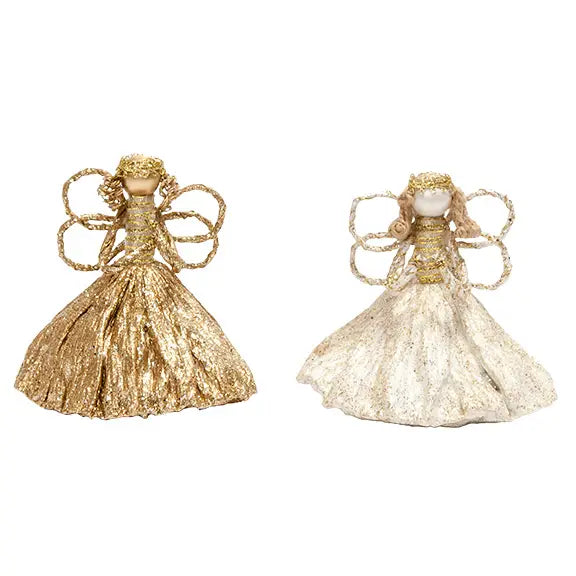 Dekorasyon White or Gold 4" Angel Ornament - Charles Mayer