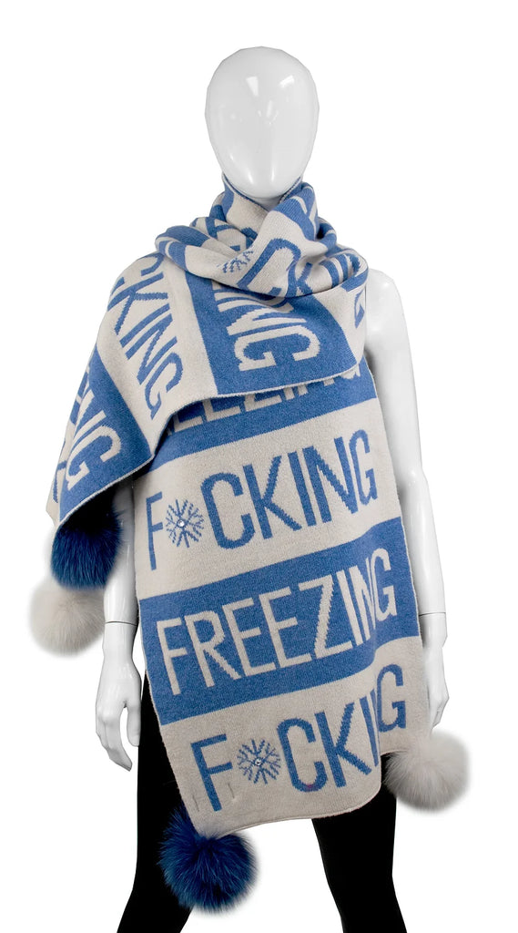 Mitchie's F Freezing Ivory & Blue Scarf - Charles Mayer