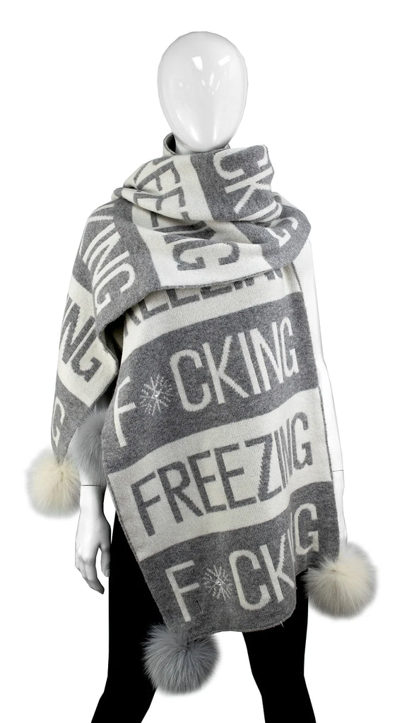 Mitchie's F*ing Freezing Grey Oversize Scarf - Charles Mayer