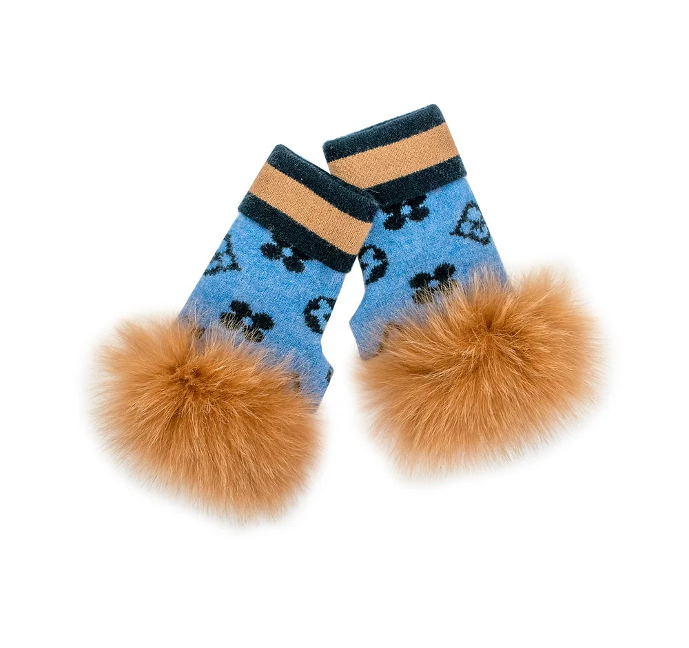 Mitchie's Sky blue/Black/Tan Gloves - Charles Mayer