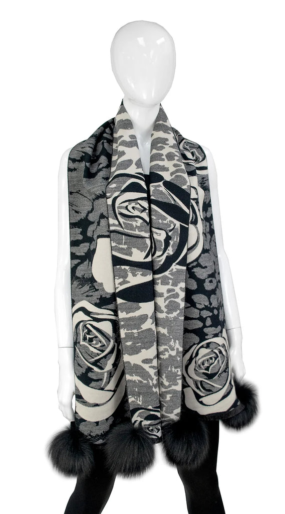 Mitchie's Black Roses Scarf - Charles Mayer
