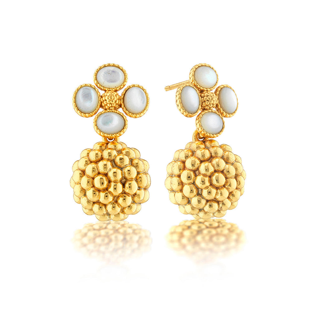 Capucine De Wulf Berry Clover MOP Drop Earrings - Charles Mayer