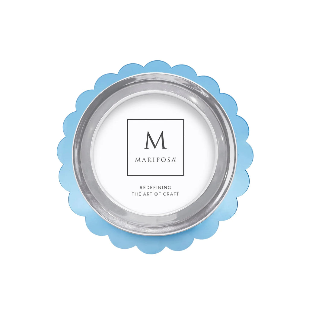 Mariposa Light Blue Arcylic Scallop Round Frame - Charles Mayer