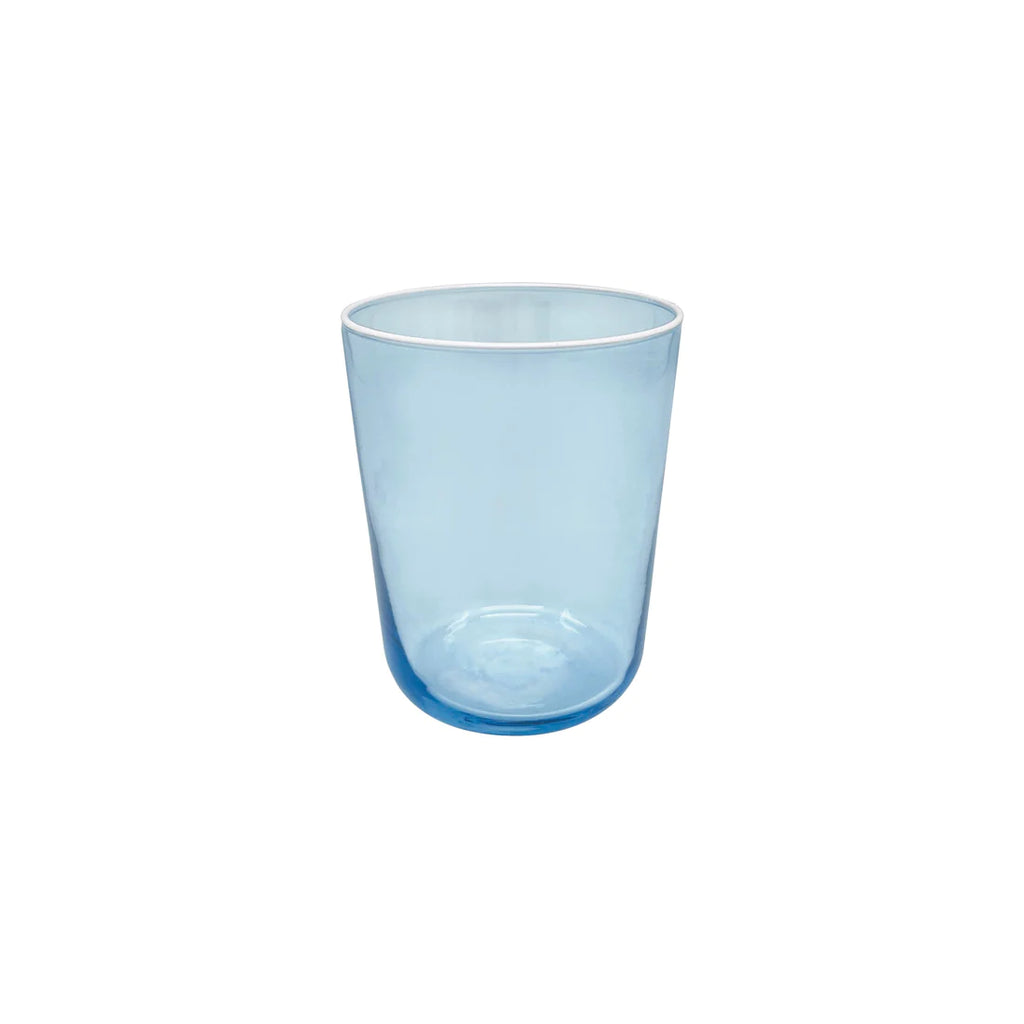 Mariposa Fine Line Blue with White Rim DOF Glass, Set of 4 - Charles Mayer