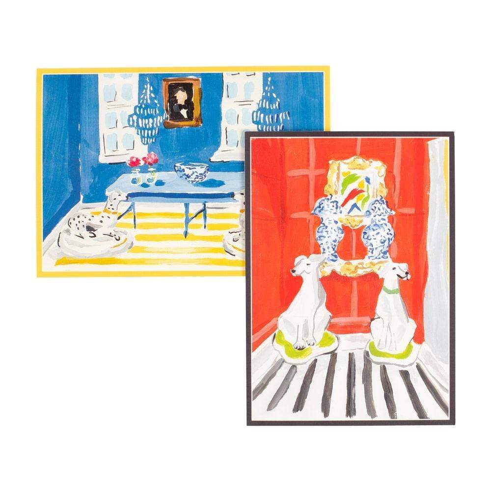 Caspari Interiors Boxed Cards, 8 in a box - Charles Mayer