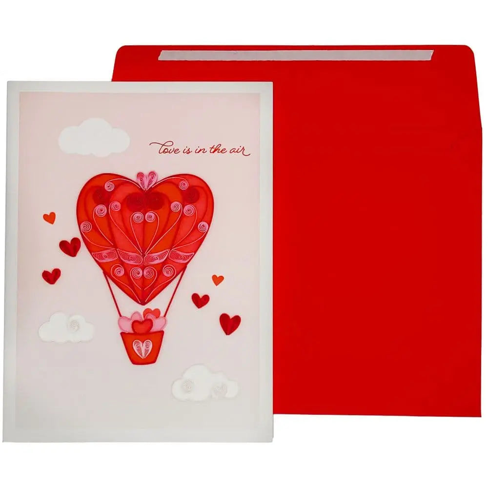 Niquea.D Quilled Hot Air Balloon Valentine Card - Charles Mayer