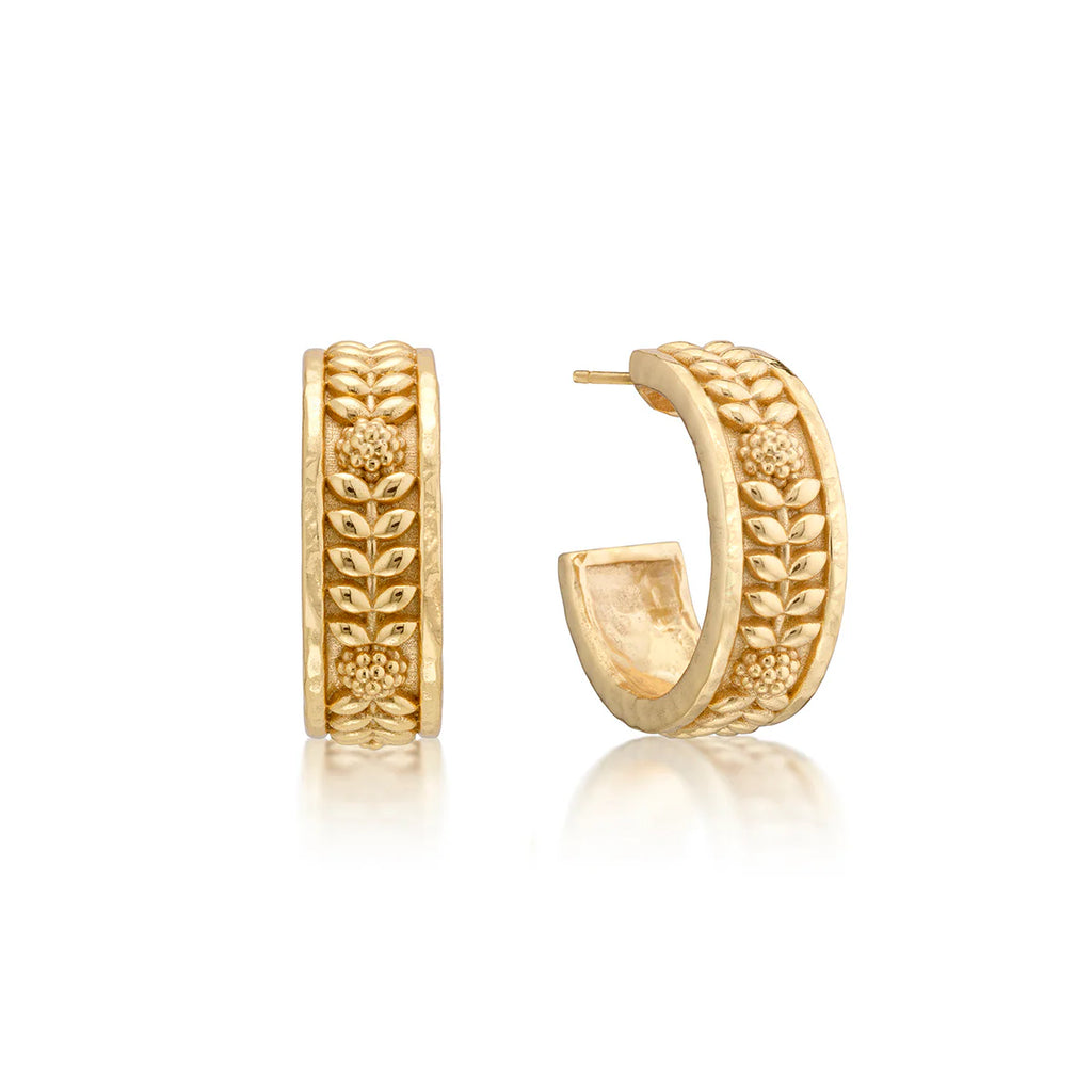 Capucine De Wulf Berry Vine Gold Small Hoop Earring - Charles Mayer