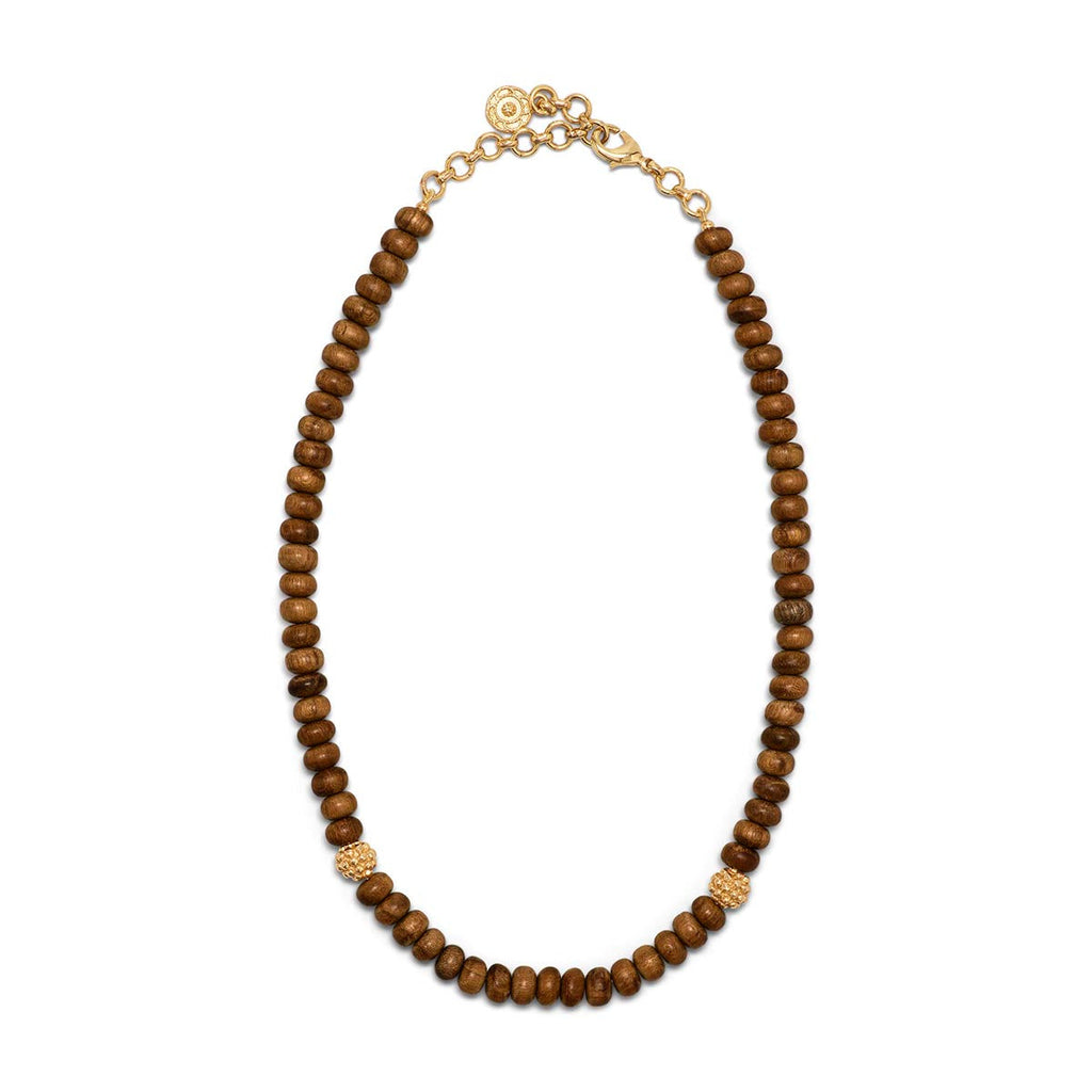 Capucine De Wulf Earth Goddess Teak Single Strand 16+2" Necklace - Charles Mayer