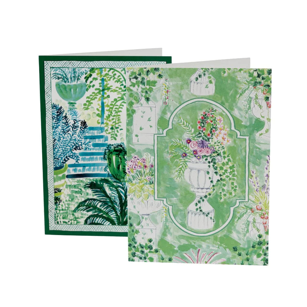 Caspari Garden Sketches Boxed Cards, 8 in a box - Charles Mayer