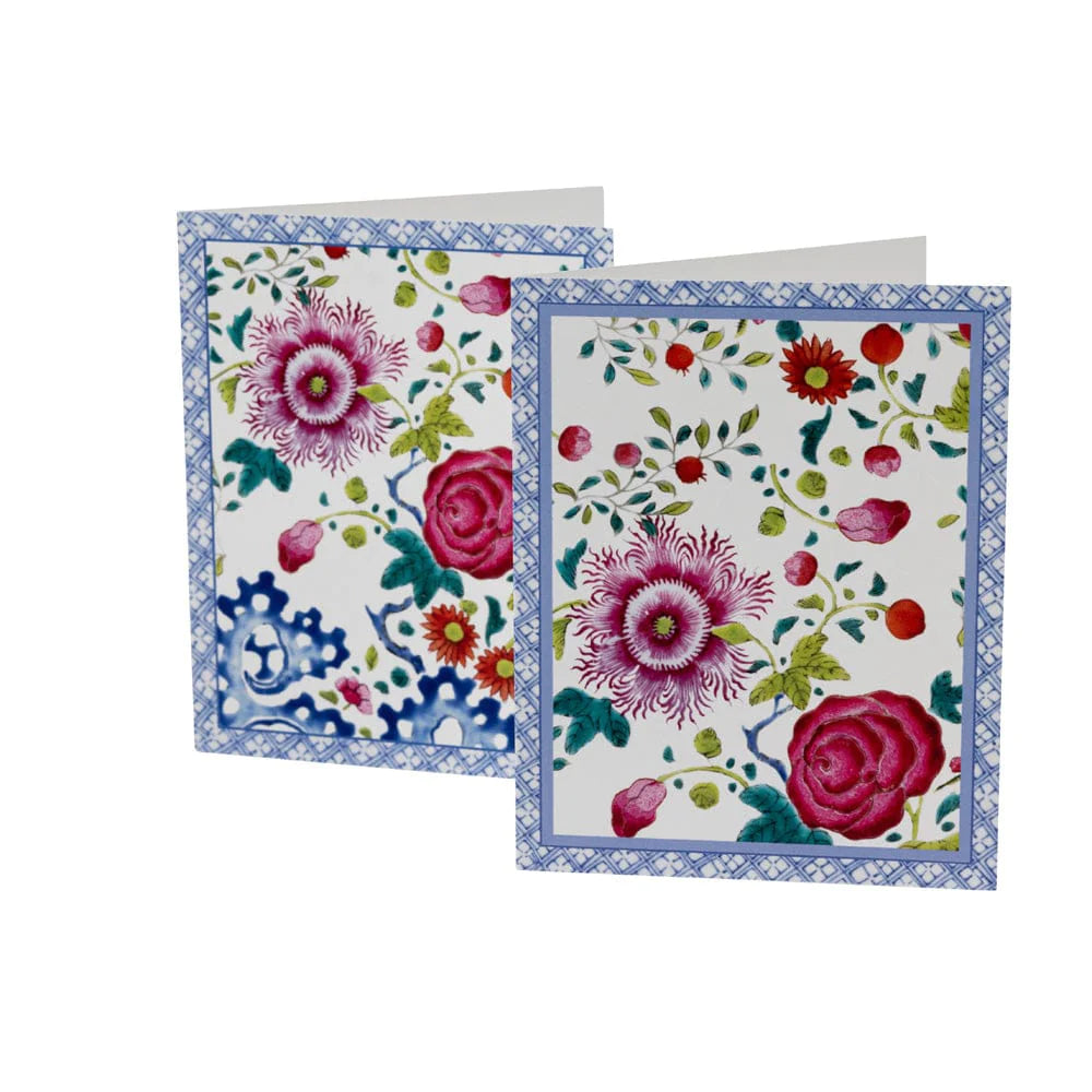 Caspari Floral Porcelain Boxed Cards, 10 in a box - Charles Mayer
