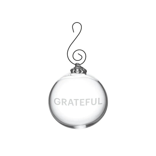 Simon Pearce Engraved "Grateful' Ornament - Charles Mayer