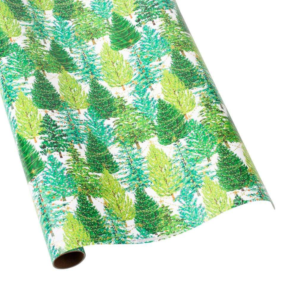 Caspari Christmas Trees 30in*8 feet Wrapping Paper - Charles Mayer