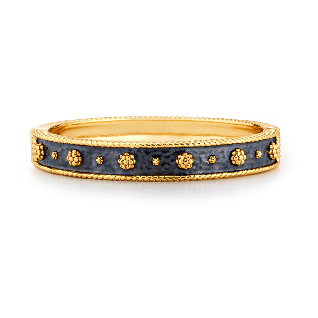Capucine De Wulf Berry Classic Midnight/Gold Hinged Bangle - Charles Mayer
