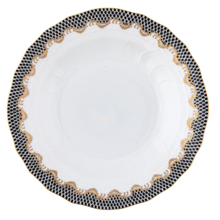 Herend Black Fish Scale Dessert Plate - Charles Mayer