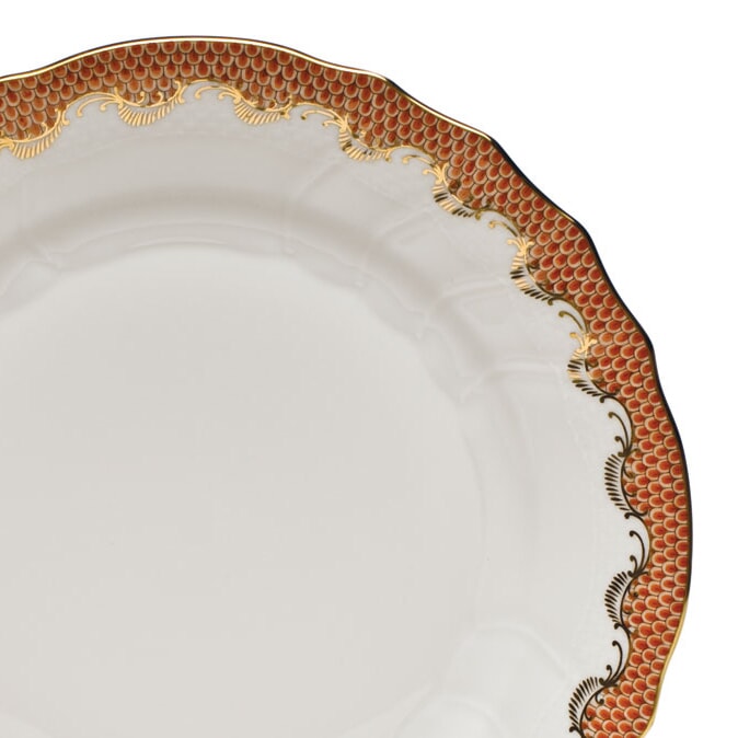 Herend Rust Fishscale Rimmed Soup Bowl - Charles Mayer