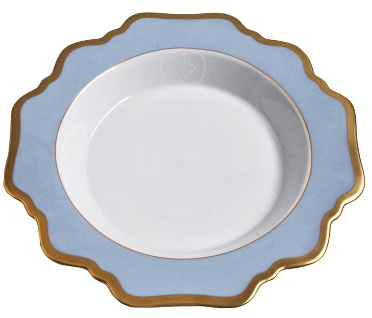 Anna Weatherley Anna's Palette Sky Blue Rimmed Soup - Charles Mayer