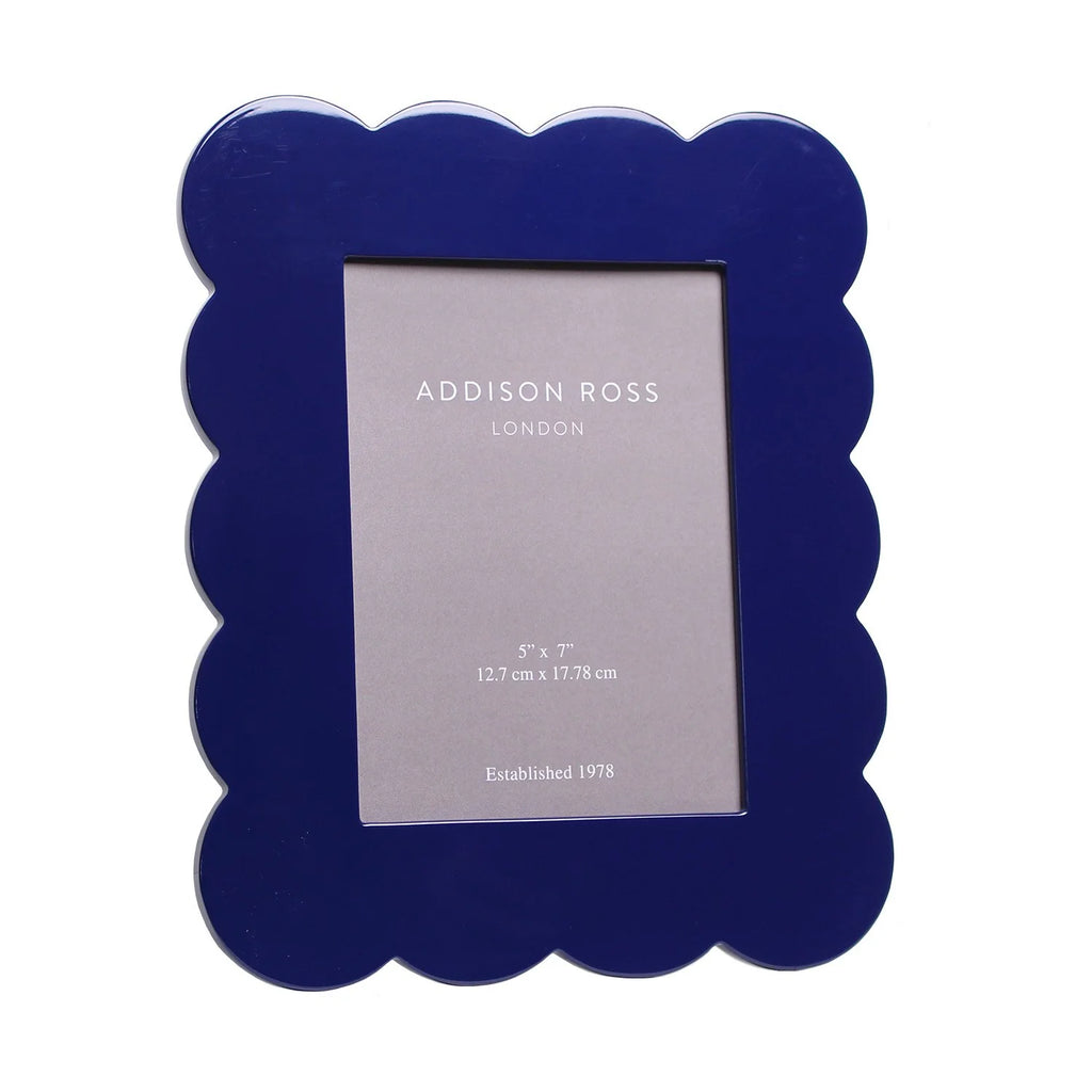Addison Ross Navy Lacquer Scallop Frame 5*7 - Charles Mayer